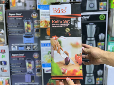 Bass Kitchen Knife Set 8 Pieces with Rotating and Folding Stand