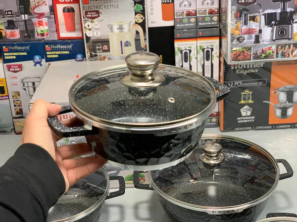 Unique Brand Non Stick Die Cast 10 Pieces Cookware Set