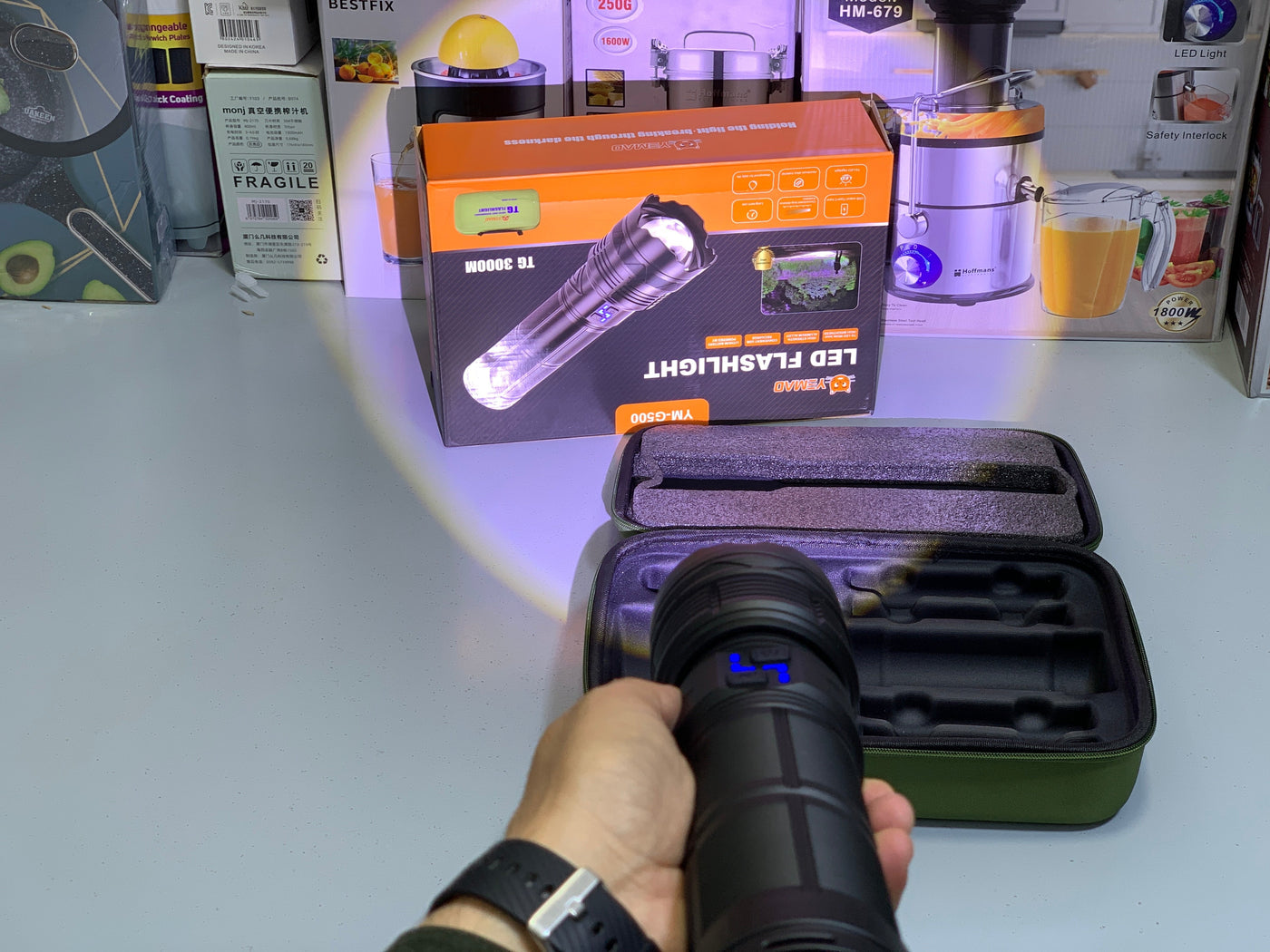LED Flashlight | Portable Torch Long Range Model: YM-G500