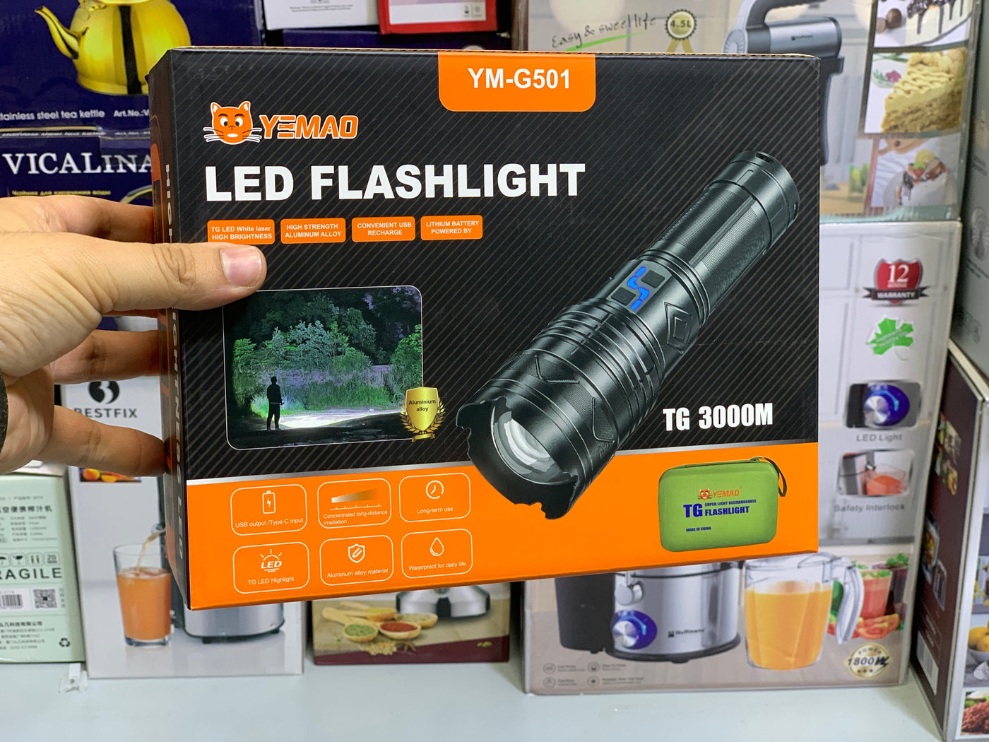 LED Flashlight Ym-G501 | Camping Torch