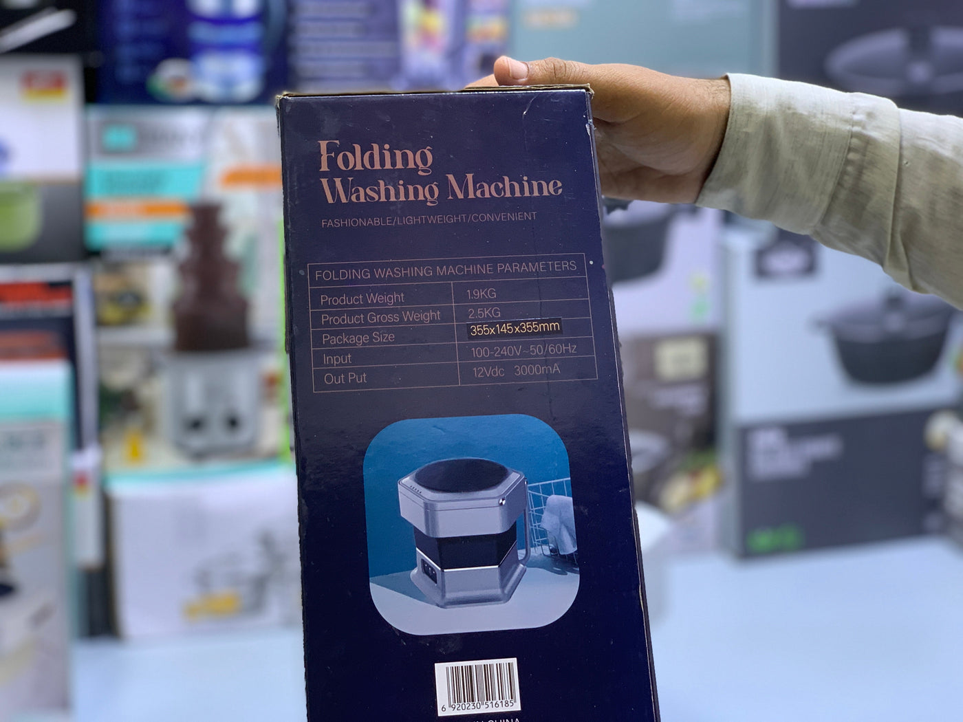 Folding portable washing machine