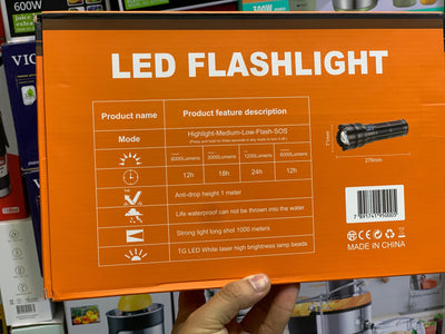 LED Flashlight | Portable Torch Long Range Model: YM-G500