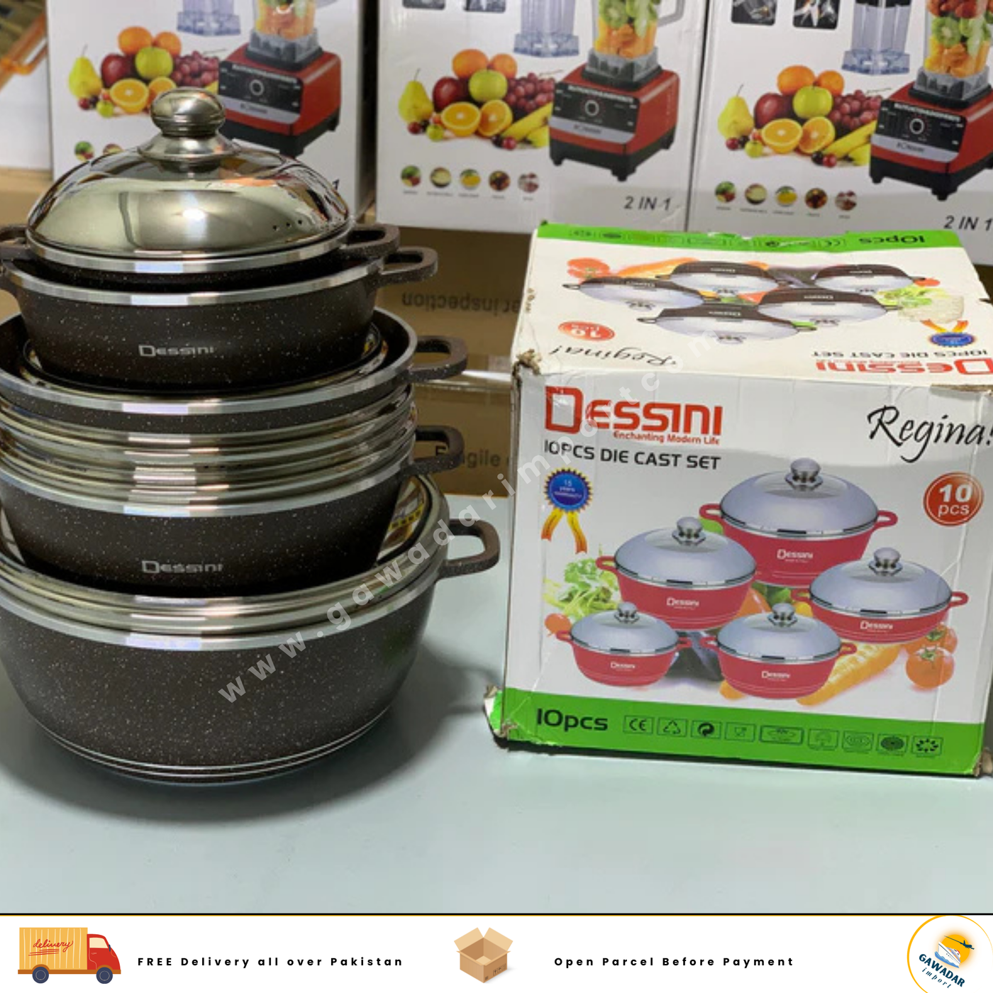 10 PCS  Dessini Die Cast cookware Set