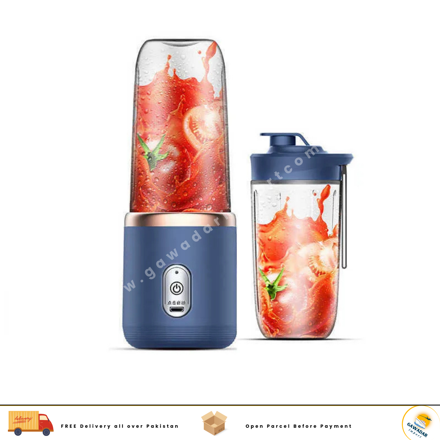 Gawadar Import™ Mini Juice Blender with a Stylish Portable Bottle  Six 6 Stainless Sharp Blades