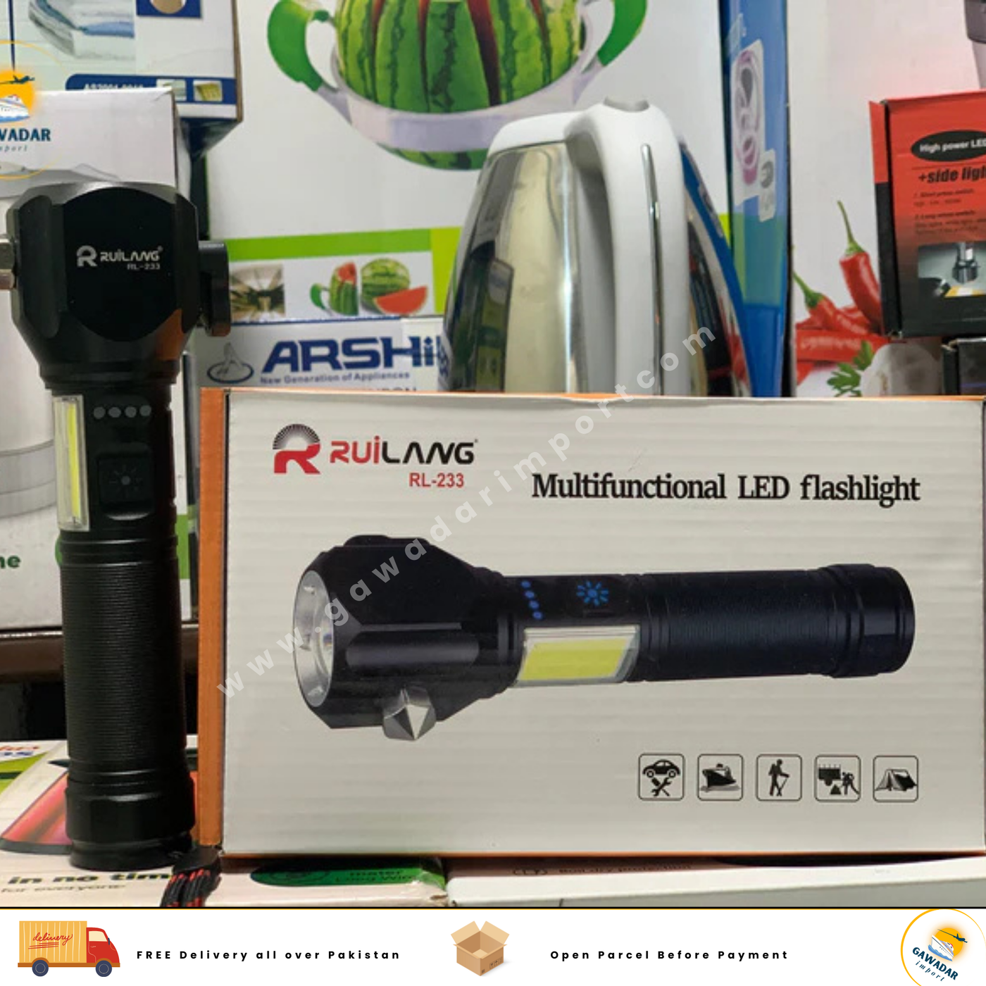 Gawadar Import's Rawilang RL-233 LED Bright Light Torch 1KM Range