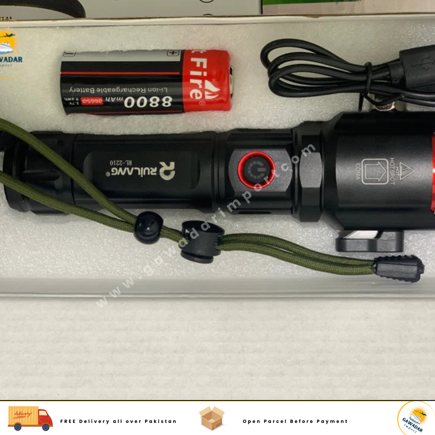 Gawadar Import's Rawilang RL-2210  LED Flash Light 1KM Range