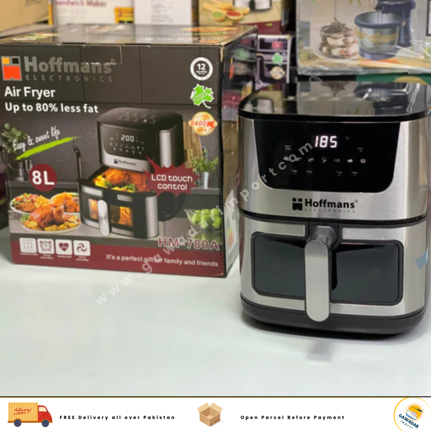 Hoffmans Electronics Air Fryer 8L 2400w