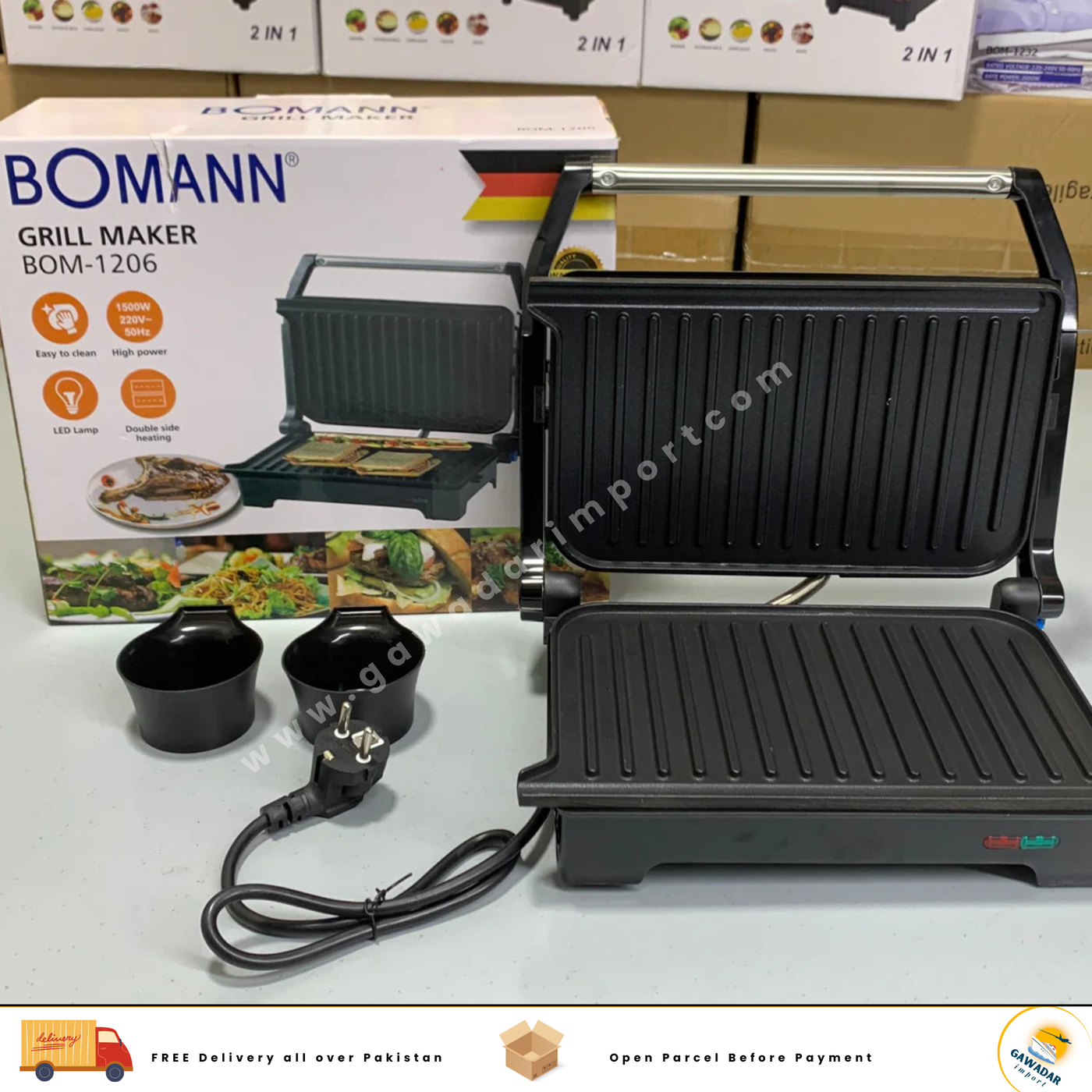 Original German Bomann Grill Maker  BOM 1206 with 1 Year Warranty